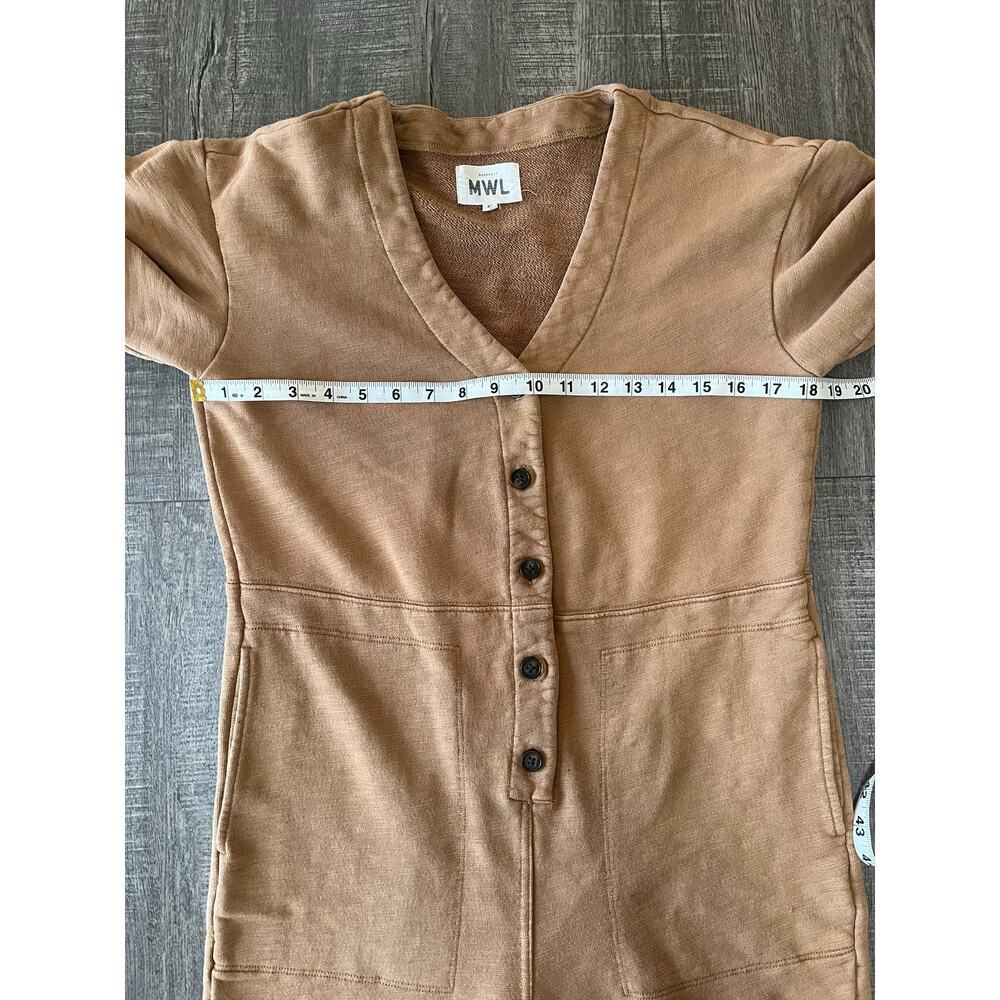 Madewell MWL Women's Short Sleeve Button Up Jumpsuit Coverall, Brown Size XS - Picture 10 of 12